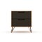 Manhattan Comfort Rockefeller 2.0 Mid-Century- Modern Nightstand with 2-Drawer